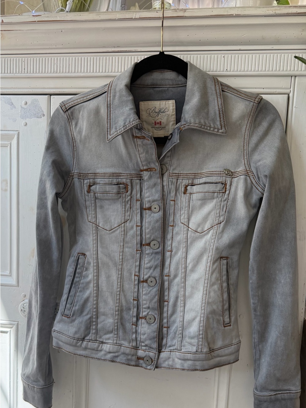 Buffalo David Bitton Faded Light Gray Denim Jacket